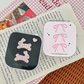 Estuche para lentes de contacto de colores con lazo y conejos Ins Style